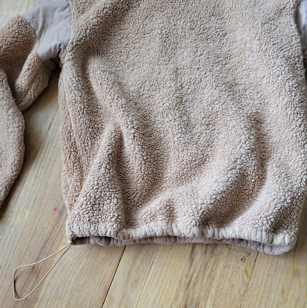 Victoria Secret Sz S Tan Sherpa 1/4 Zip Sweatshirt - Picture 7 of 10